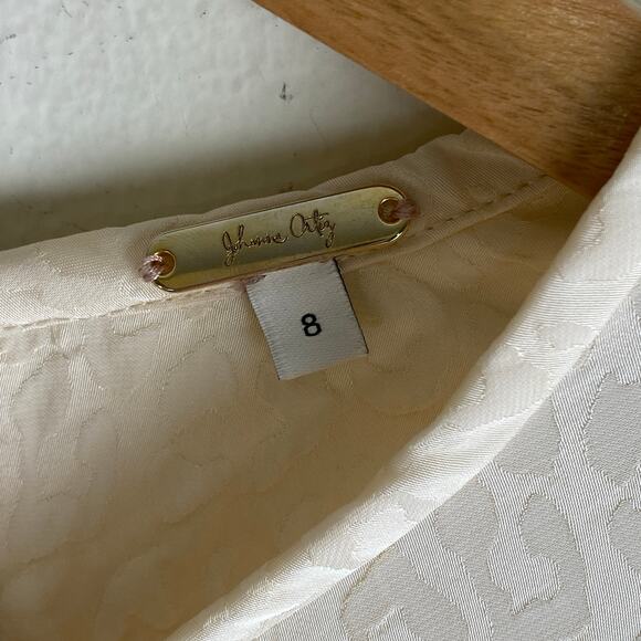 Johanna Ortiz Love Me Do Mini Dress Size 8 Cream Blouson Long Sleeve Party - Picture 11 of 14